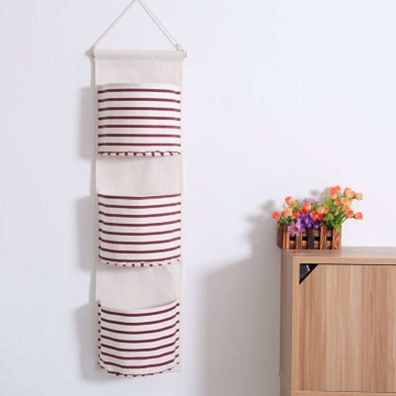 Badezimmer Hängetasche Shizuoka (5 Farben) – Weiß-Rot gestreift