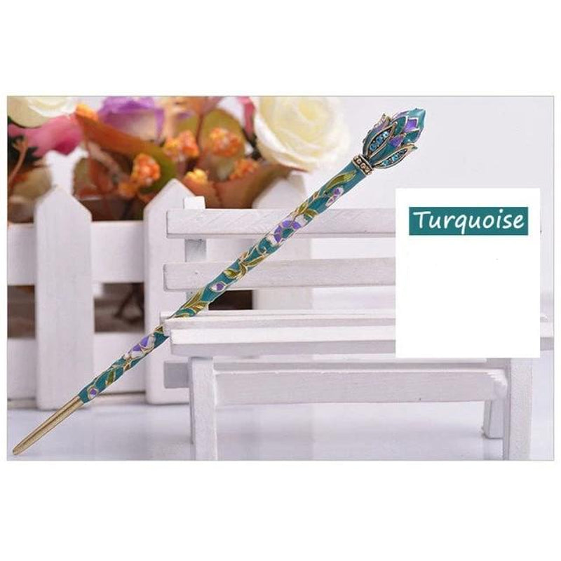 Kreative Kanzashi Haarnadel Airi – Türkis