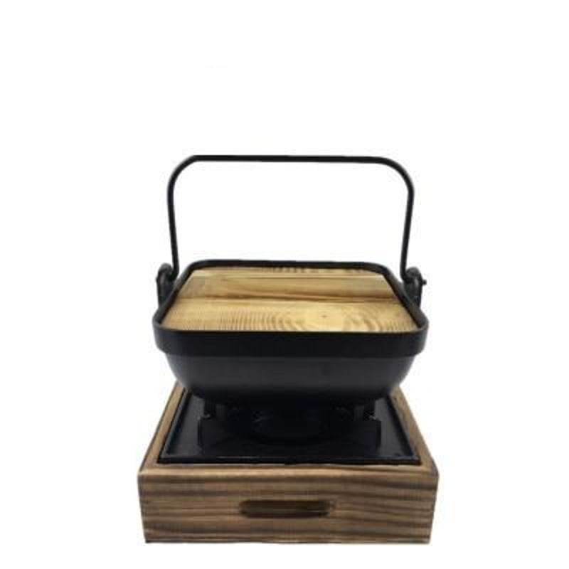 Sukiyaki Topf- und Herd-Set Biei (4 Größen) – 8 Quadrat M + Ständer