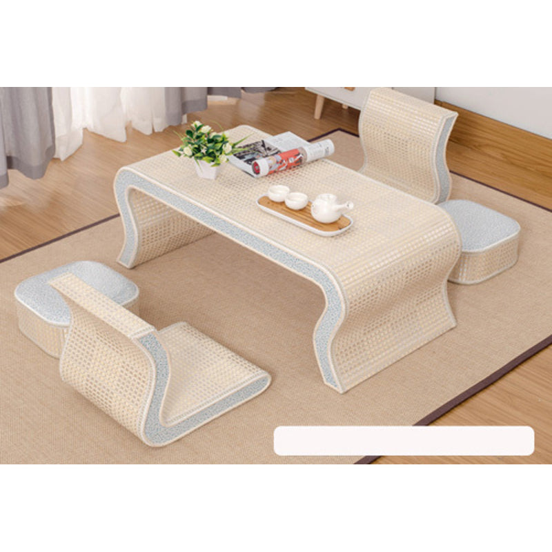 Tatami Tisch-Set Taishaku (2 Größen) – A-100x50x38cm +2 Stühle + 2 Sitzkissen
