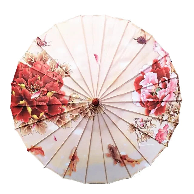 THY COLLECTIBLES Chinesischer Seiden-Sonnenschirm – 55,9 Cm, Handgefertigt Aus Bambus & Stoff