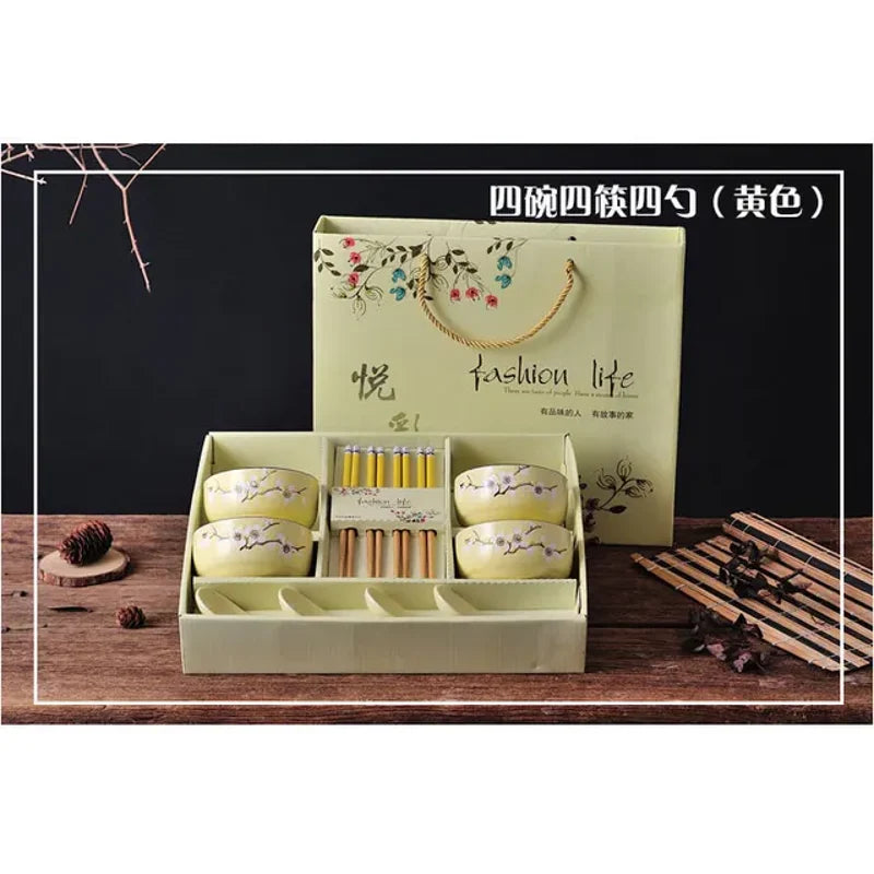 Geschirr Set Gingko (5 Farben) – Gelb