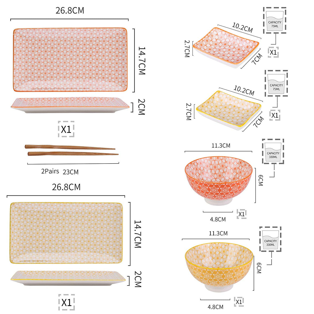 Sushi Geschirr Set Oba (2 Farben)