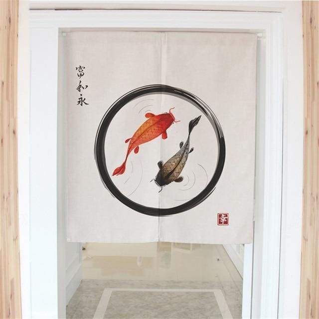 Door Curtain Matsuyama - 01 / 80x90cm (31 5x35 4) / Tube Curtain - Curtains
