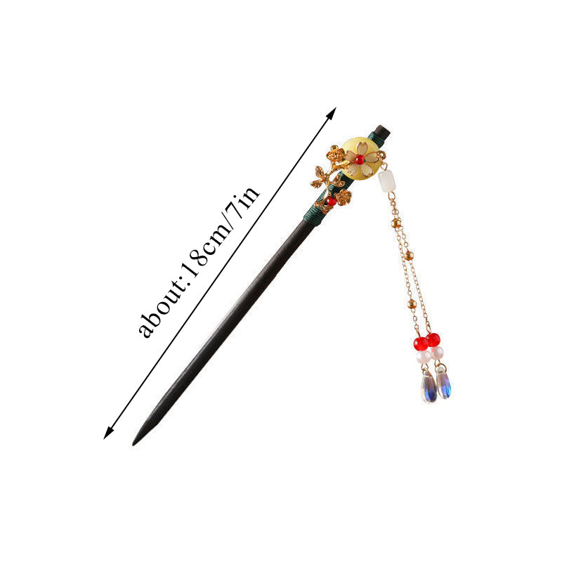 Kanzashi Haarstab Noya aus Holz und Acryl – Bild 17