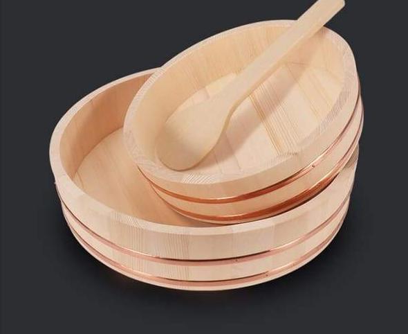 Hangiri Katsuo, Sushi-Reisschüssel aus Holz – Bild 2