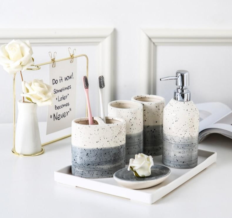 5 Teiliges Badzubehör-Set Kawa