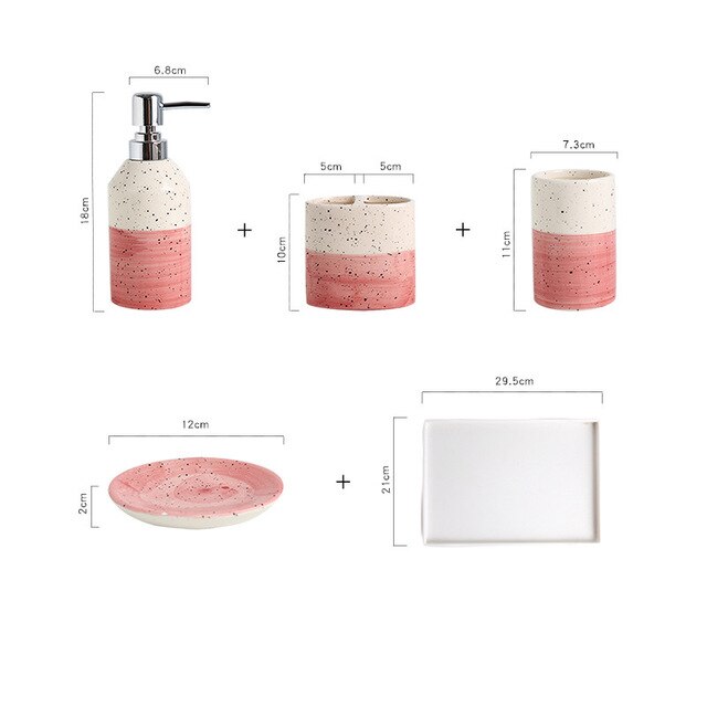 5 Teiliges Badzubehör-Set Kawa