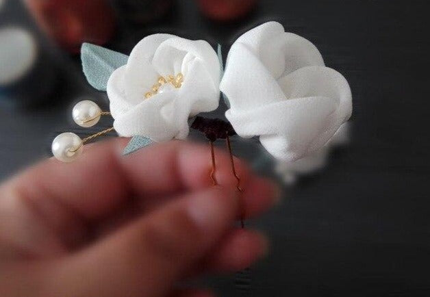 Kanzashi Haarnadel und Ohrringe Miki (2 Varianten)