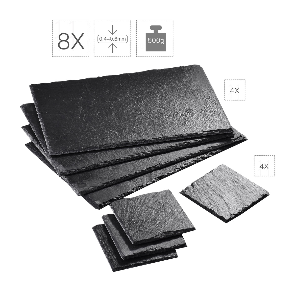 8-teilige Tischplatten Nisho