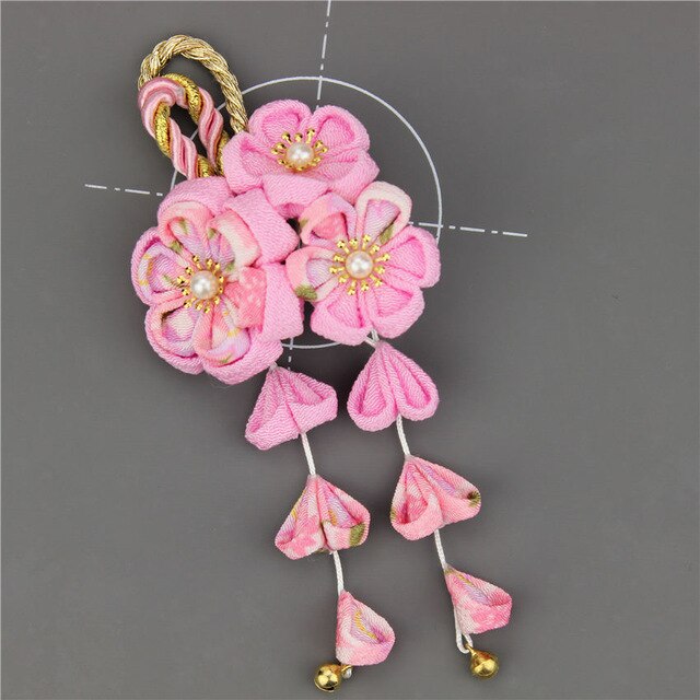 Kanzashi Sakura Haarnadel Biwa