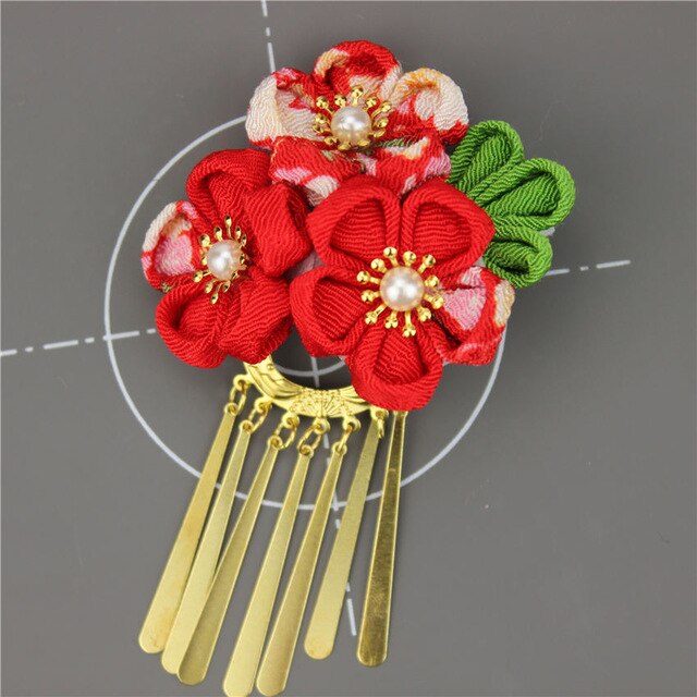 Kanzashi Sakura Haarnadel Biwa