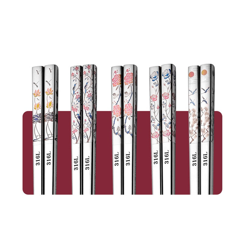 Metall Essstäbchen Oishi (5 Farben)