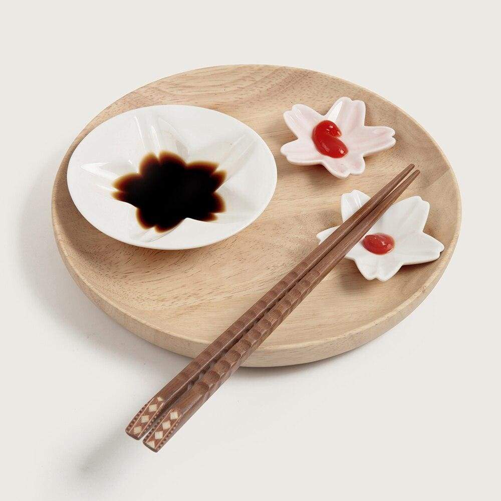 Sauce Plate and Chopstick Holder Set Sakura - Chopstick Holders