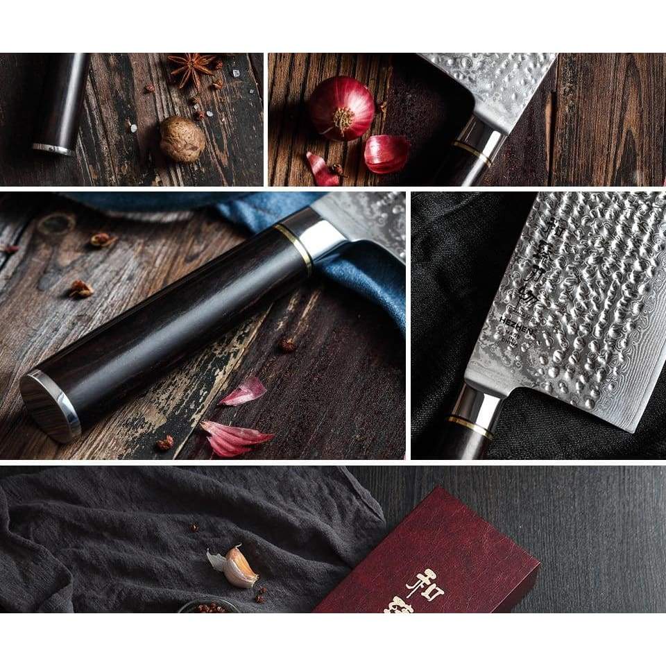 Usuba Damascus Knife Kenji - Knives