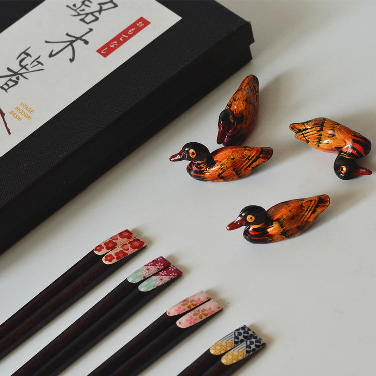 Eleganter Holz Essstäbchen Set Gion