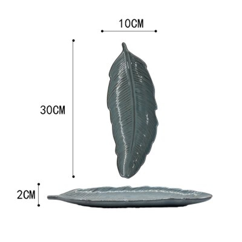 Blattform Keramikplatte Sazu (3 Farben) – Grün