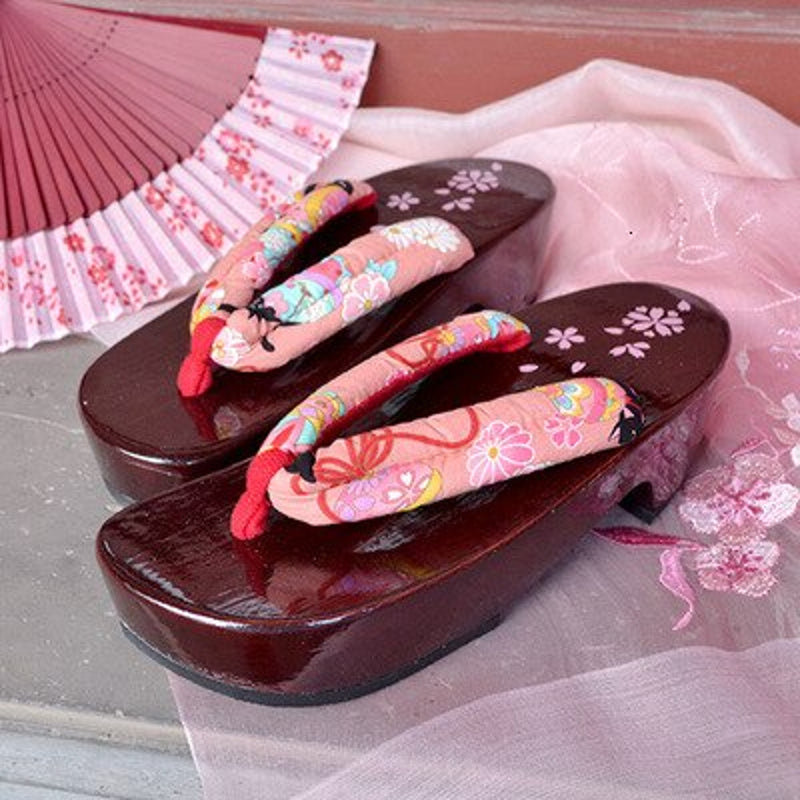Damen Geta Sandalen Chichibu (10 Farben und 7 Größen)