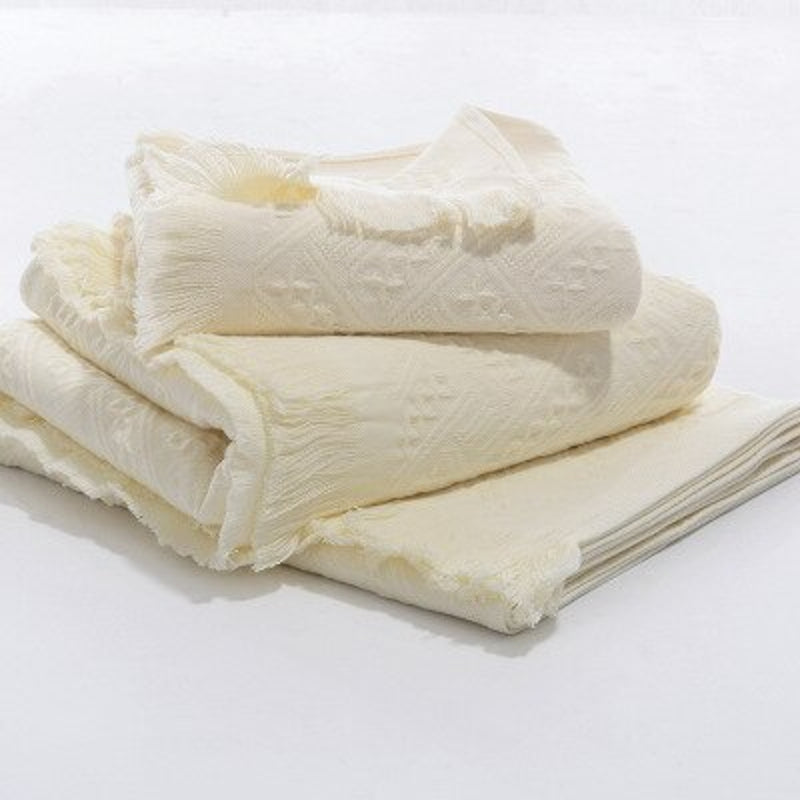 2 Teiliges Badetuch-Set Himeji – Beige / 34x75cm & 70x140cm