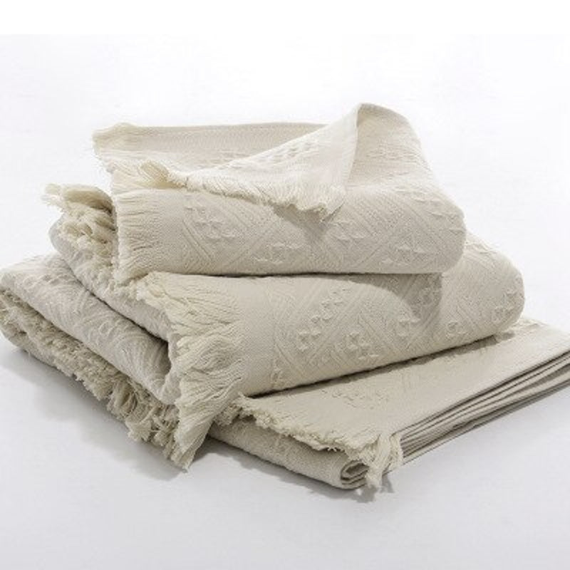 2 Teiliges Badetuch-Set Himeji – Grau-Weiss / 34x75cm & 70x140cm