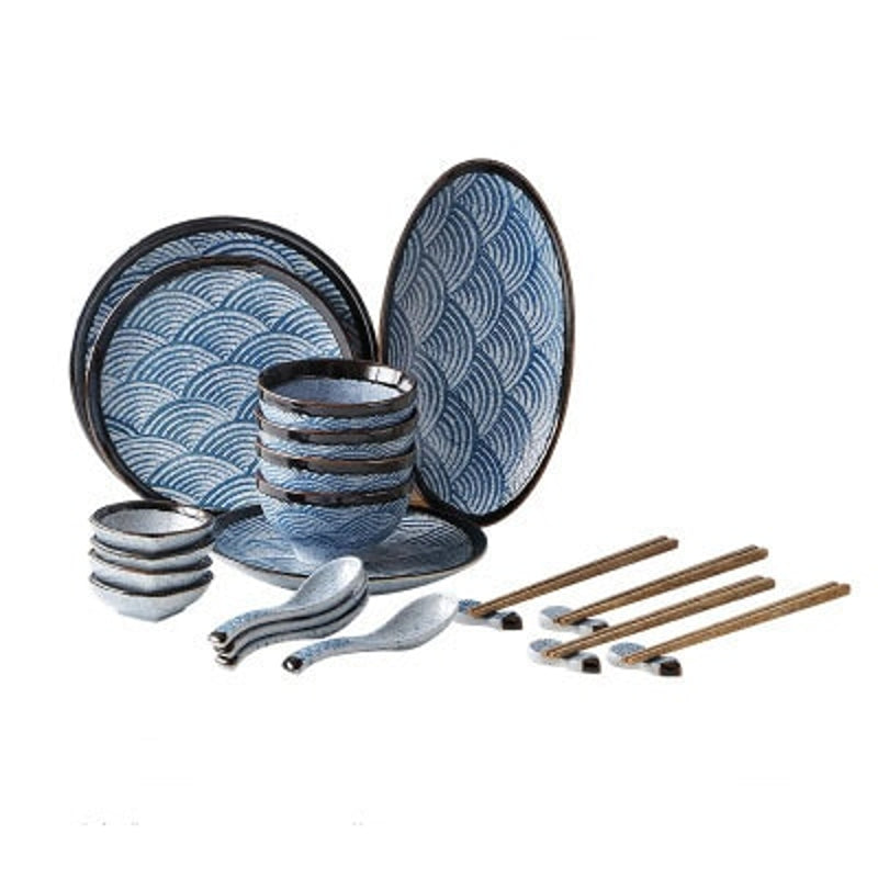 Keramik Geschirr-Set Itsukishima – Set B – 4 Personen (24 Teile)