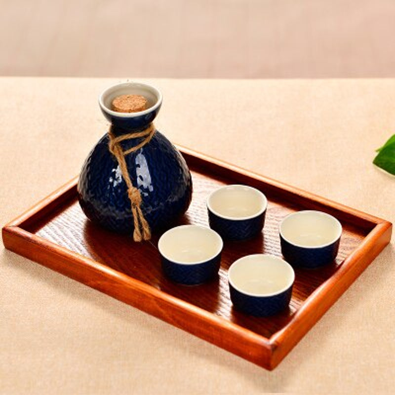Modernes Sake-Set Nihonshu – Dunkelblau