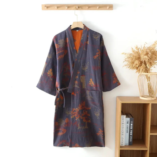 Herren Kimono-Robe Fuchu aus Baumwolle – Bild 7