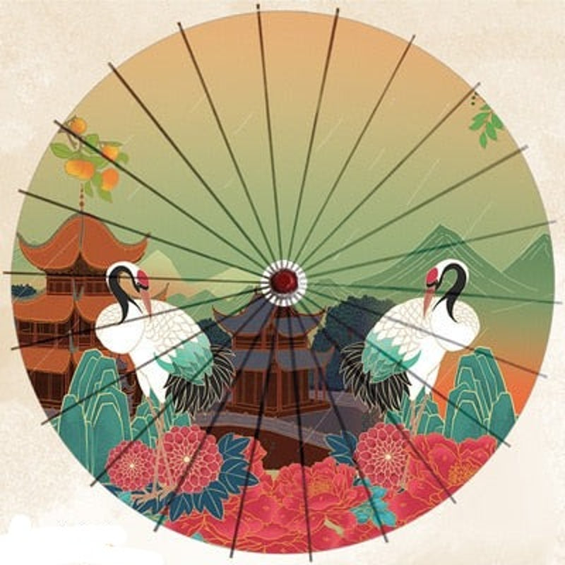 Asiatischer Sonnenschirm Chikamatsu (4 Farben) – B