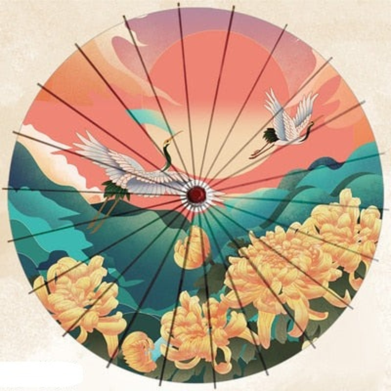 Asiatischer Sonnenschirm Chikamatsu (4 Farben) – D