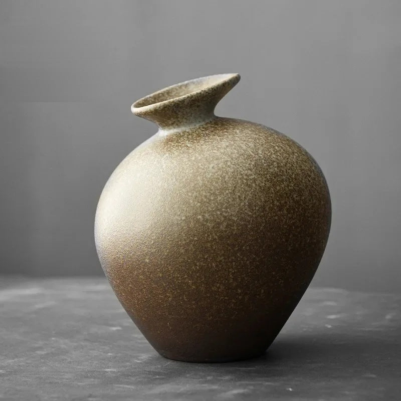 Keramik Vase Tsuboya Sandbeige