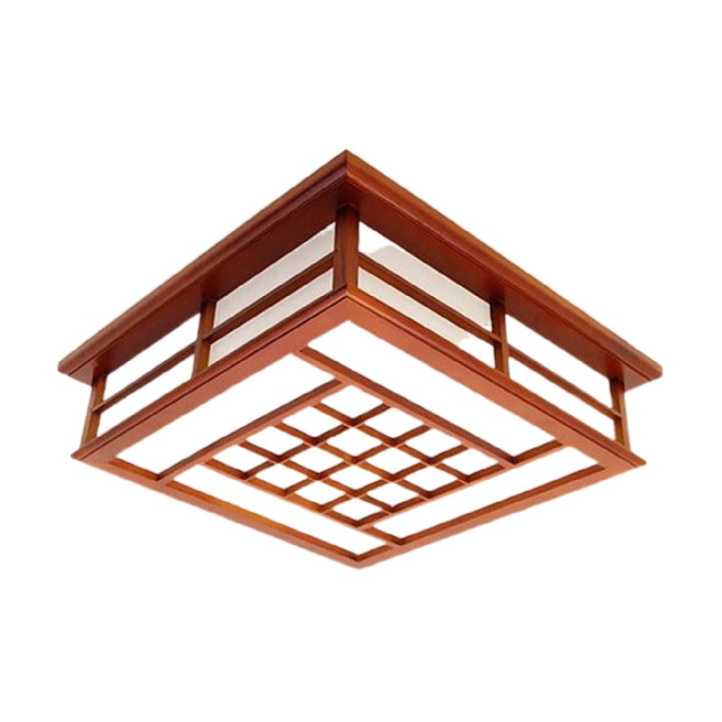 Holz-Deckenlampe Ryusaki im japanischen Stil mit LED