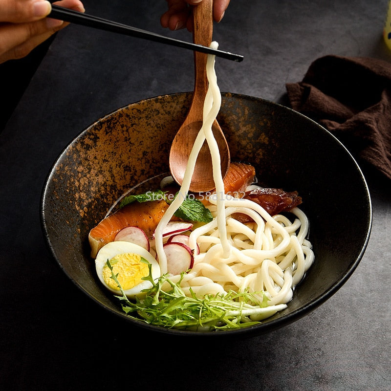 NUTRIUPS Ramen Schüsseln 4er Set – 1000ml Keramik Schalen Für Pho, Suppe & Salat, 19.5x7.3 Cm