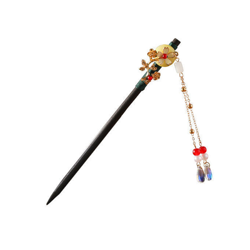 Kanzashi Haarstab Noya aus Holz und Acryl