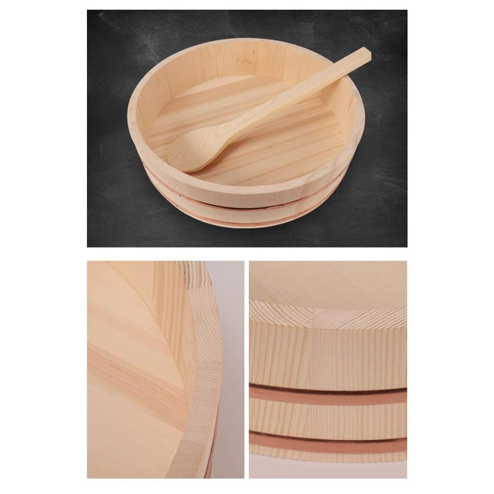 Hangiri Katsuo, Sushi-Reisschüssel aus Holz – Bild 3