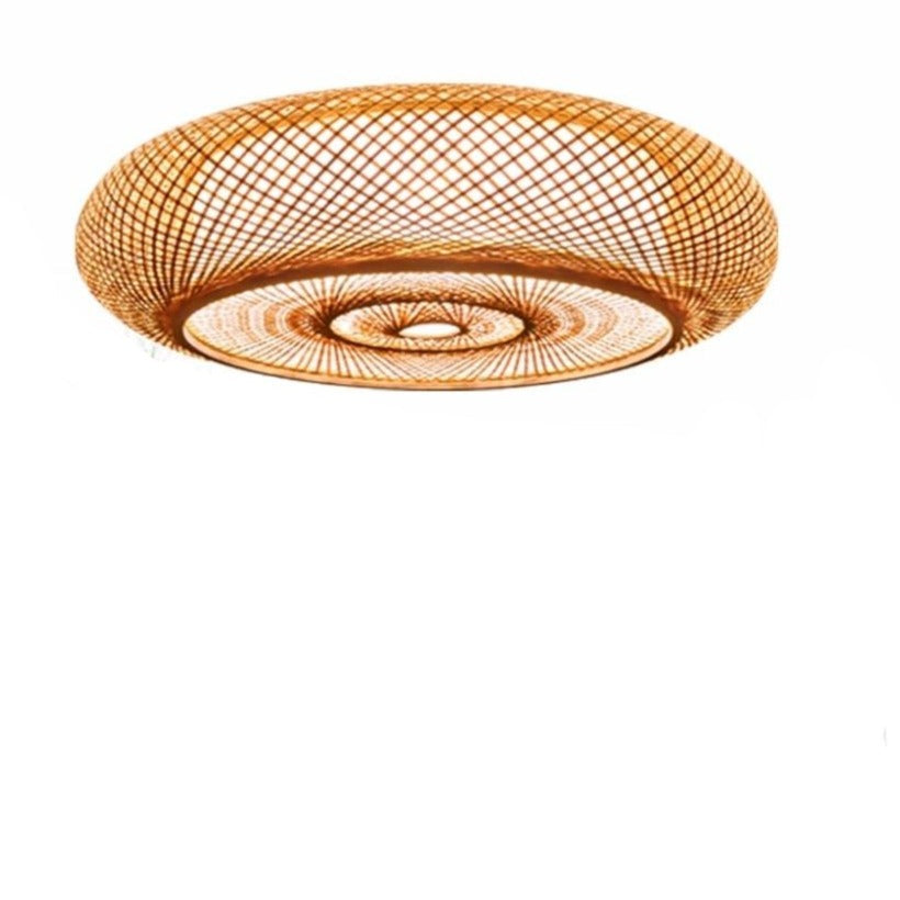 Rattan-Deckenlampe Benjiro im japanischen Stil