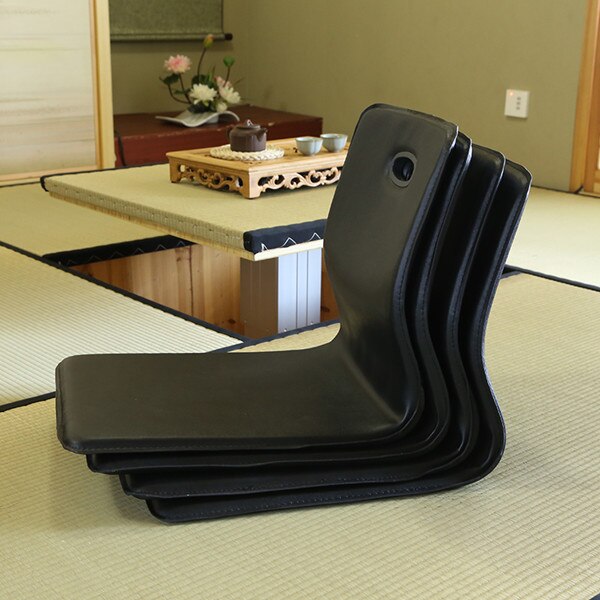 Zaisu Kunstlederstühle Hiromitsu (4 Stück)