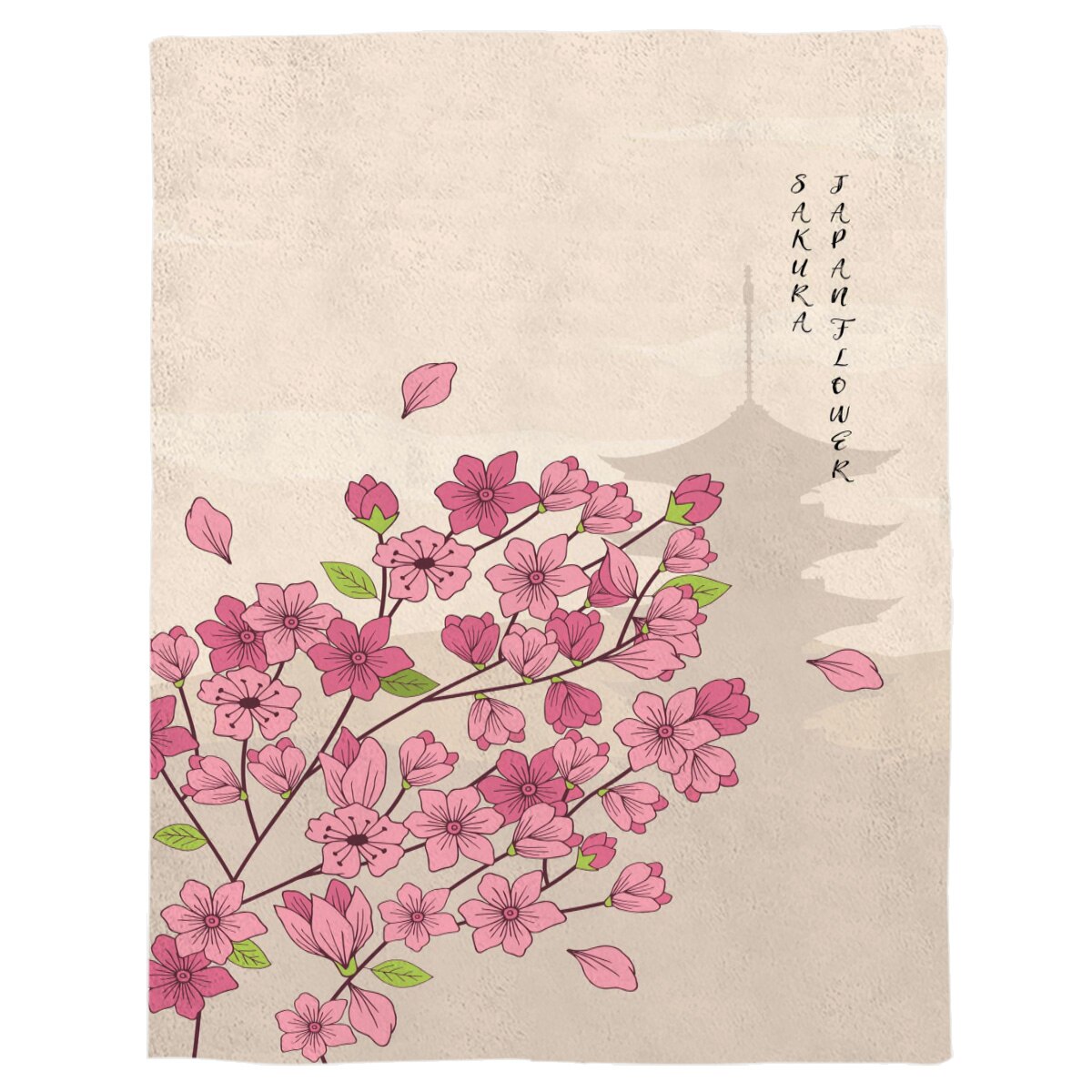 Kirschblüten Kuscheldecke Yumiko (4 Größen)