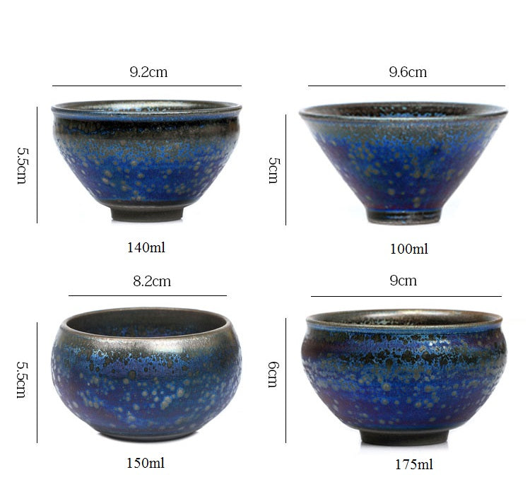 Tenmoku Teetasse Akio (3 Modelle)