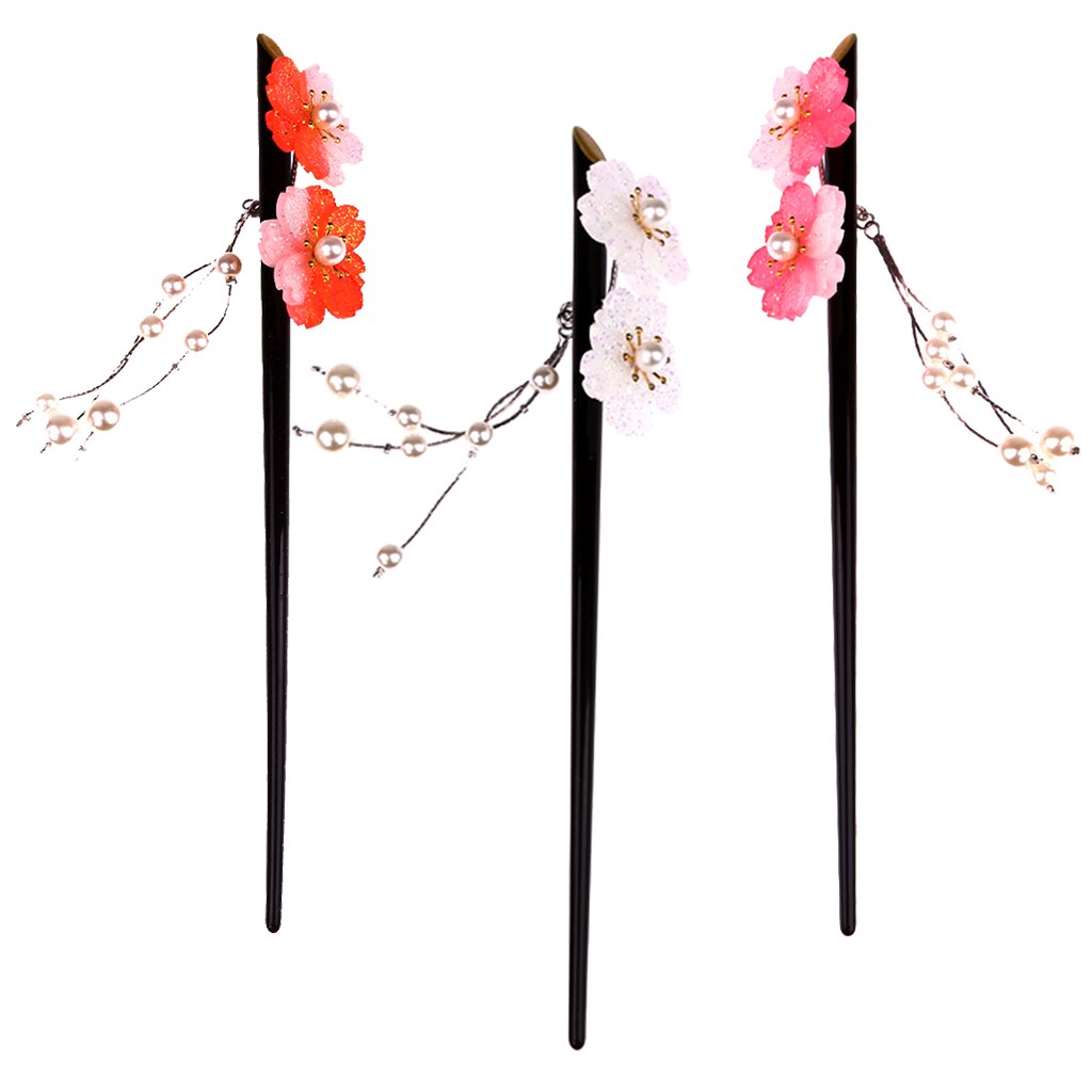 3 Stück Kanzashi Haarnadel Cho