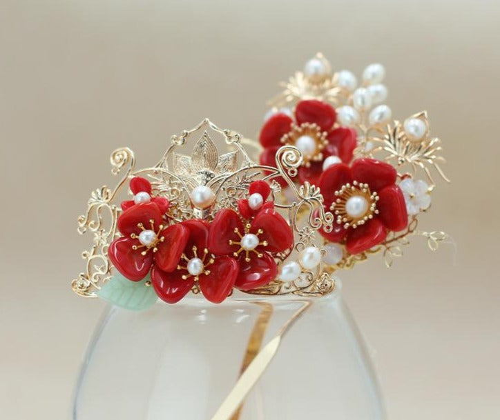 Kanzashi Kopfschmuck-Set Etsuko (4 Varianten)