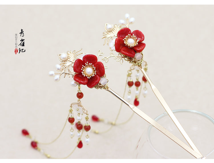 Kanzashi Kopfschmuck-Set Etsuko (4 Varianten)