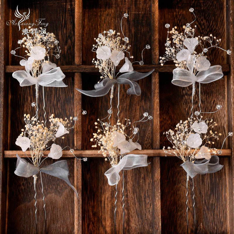 Kanzashi Haarblumen Gina (8 Modelle)