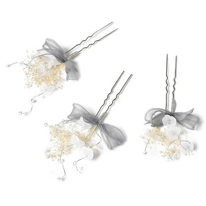 Kanzashi Haarblumen Gina (8 Modelle)