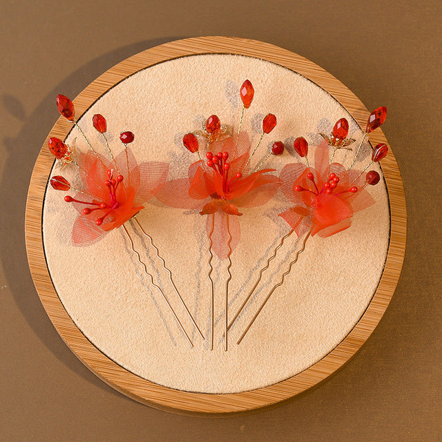 Kanzashi Haarblumen Gina (8 Modelle)