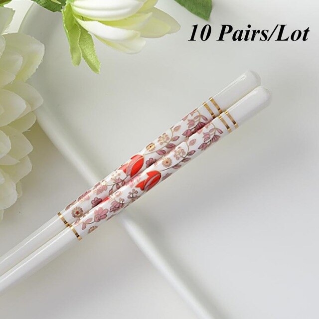 10 Paar Asiatische Keramik Essstäbchen Shunji (6 Farben)