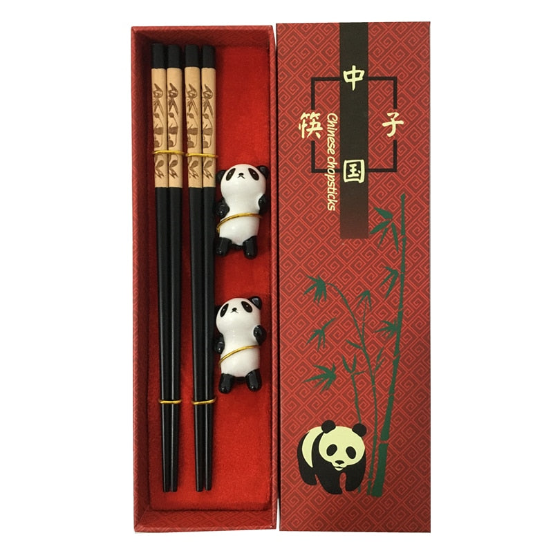 Essstäbchen-Set Lijang aus Holz mit Haltern