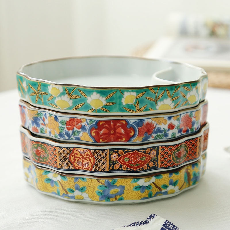 Teller mit Saucenschale Nyū (4 Farben und 4 Größen)