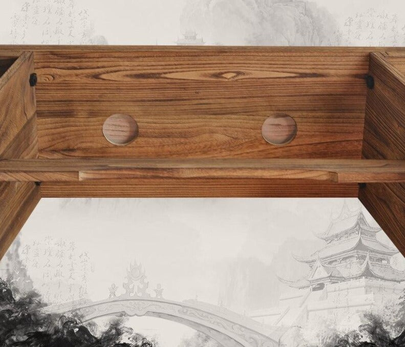 Guqin Tisch mit Resonanzkasten und Bank