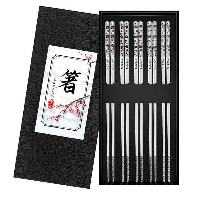 Metall Essstäbchen-Set Hattori aus Edelstahl