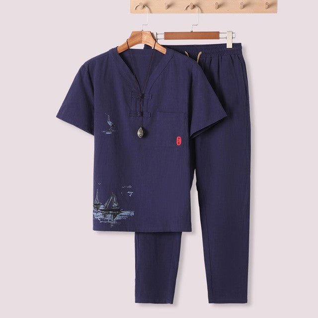 Asiatisches Bekleidungsset Sako (3 Farben und 7 Größen)